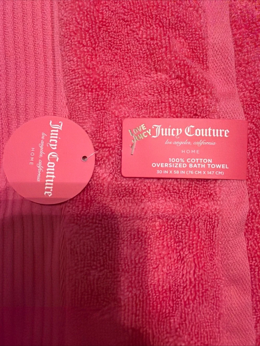Juicy Couture Bright Pink Plush Towel